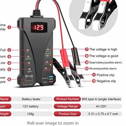 Alat Tester Aki -Aki Tester Digital Voltmeter Analyzer 12V