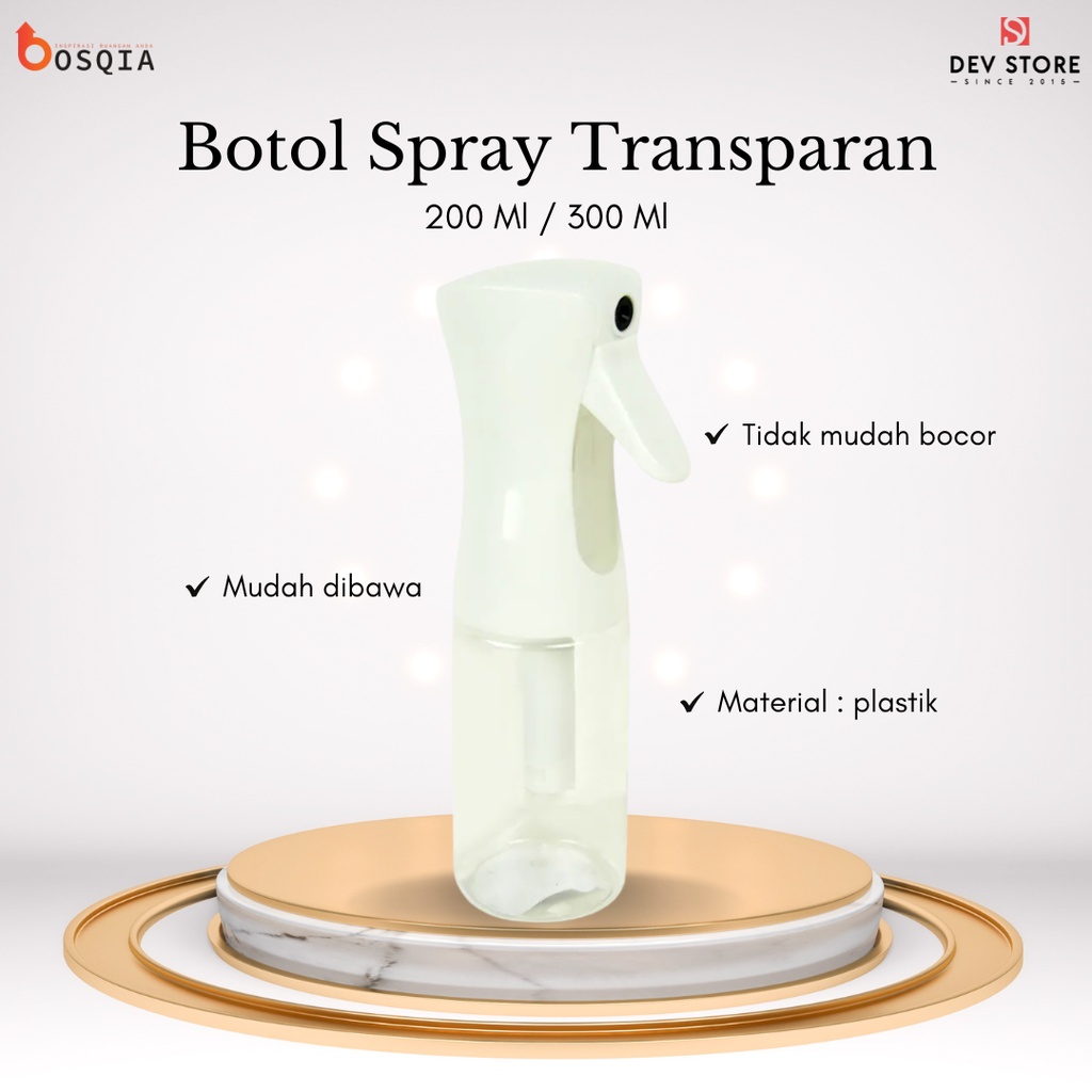 Botol Cairan 300 Ml / 200 Ml Spray Masey - Transparan / SPRAY BOTTLE MASEY WHITE CLEAR 300 ML / 200 