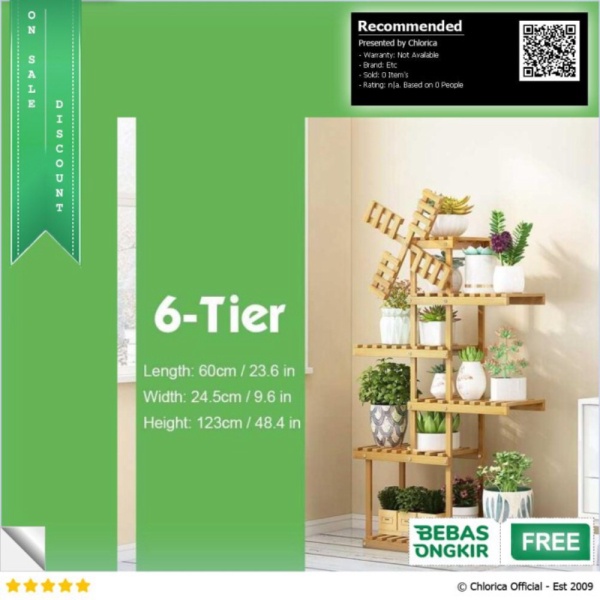 

Unik CarpenDIY Rak Tanaman Stand Plant Shelves Organizer 6 Tier - G39379 - Coklat Etc Berkualitas