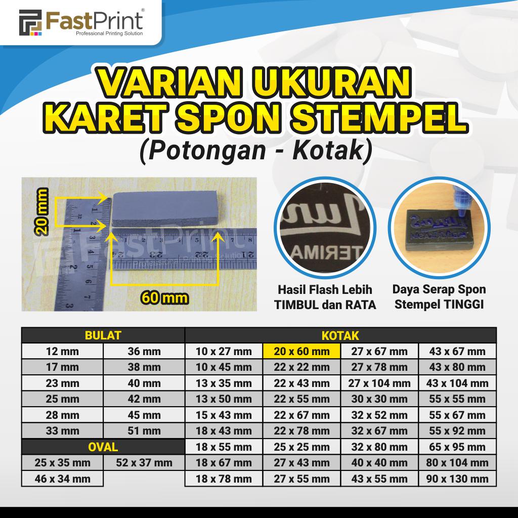 Karet Busa Spon Bahan Stempel Potongan Model Kotak 20X60MM