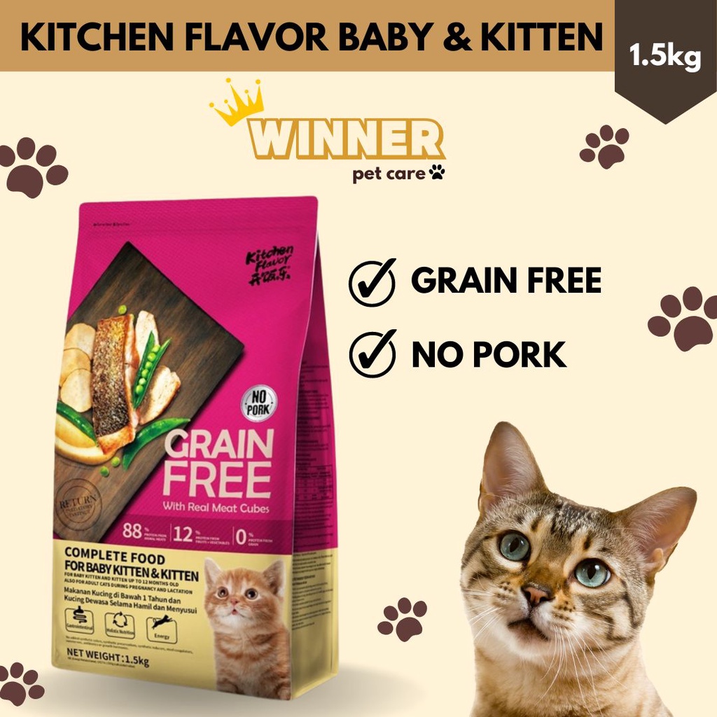 Kitchen Flavor Grain Free Baby Cat and Kitten Food Freshpack 1.5kg