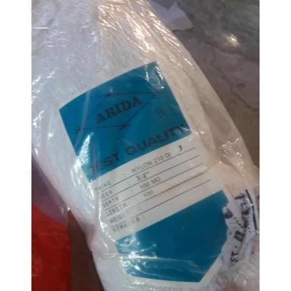 jaring nylon nilon arida putih 3/4 inchi 100x100 d3