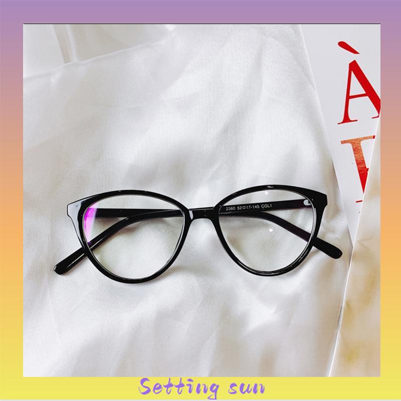 kacamata Korea Wanita Kacamata Anti Radiasi Retro Wanita Fashion Cat Eye Eyeglasses Versatile Optical Glasses UV400 Bingkai TN