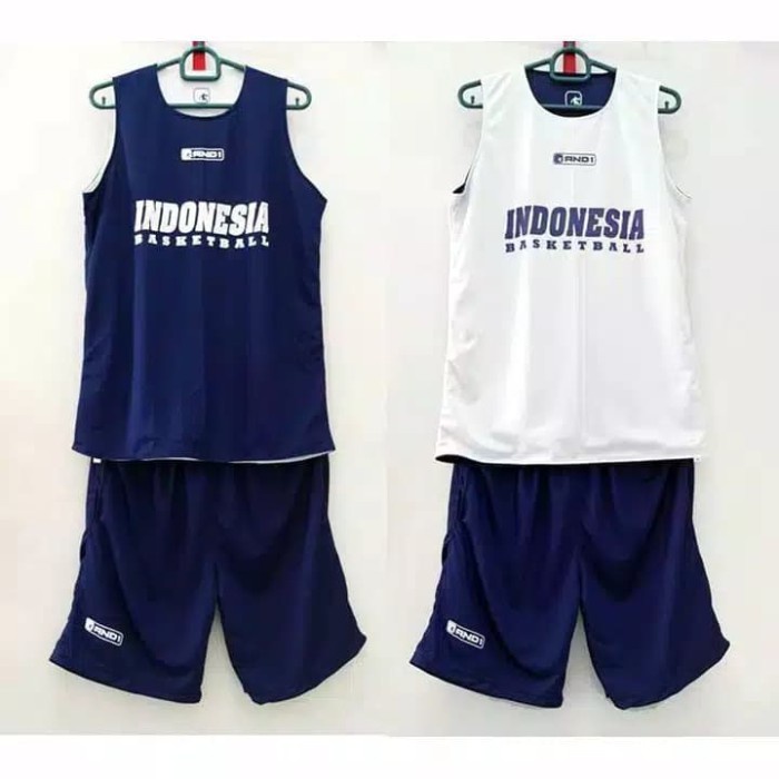 Jersey Basket Training AND1 Bolak Balik Navy Putih