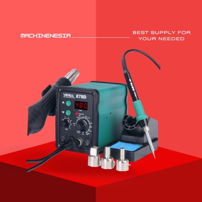 BLOWER UAP + SOLDER STATION YIHUA 878D ORI 2IN1 / SOLDER UAP LISTRIK