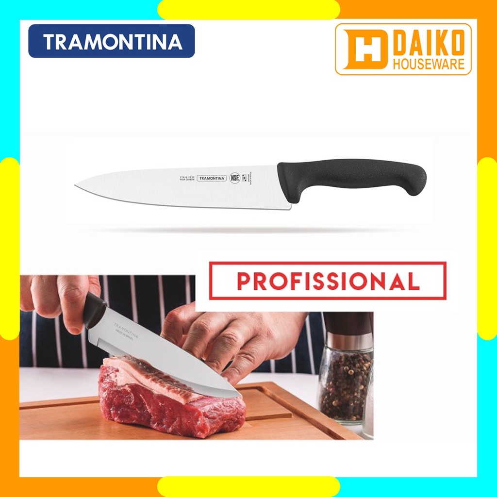 Pisau Daging Tramontina 10 Inch Meat Knife Profissional Black