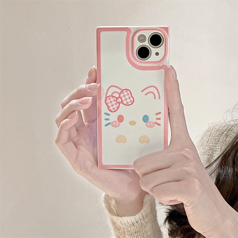 Case Motif Print Kucing Aksen Pita Untuk IPhone 12 13 14 11 Pro Max Rrwqs