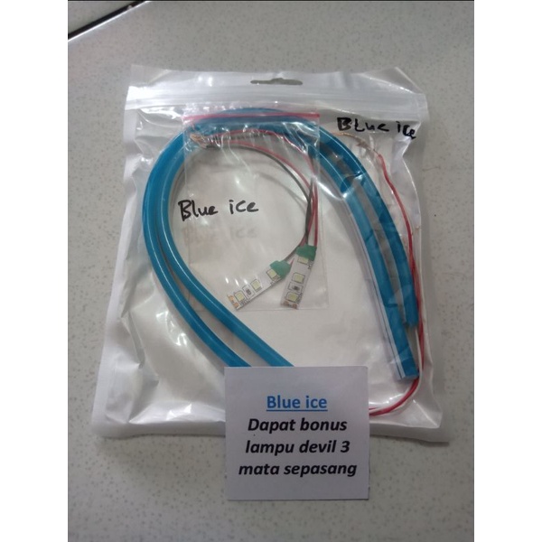 lampu alis motor DRL fleksibel blue ice... harga sepasang