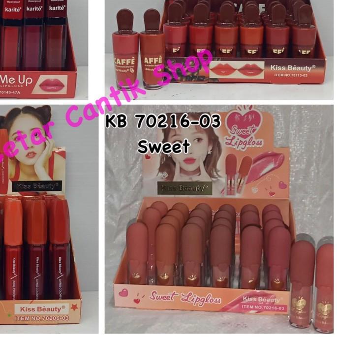 [LUSINAN] Lipgloss Kiss Beauty Botol Unik Coffee / Sweet Lipgloss