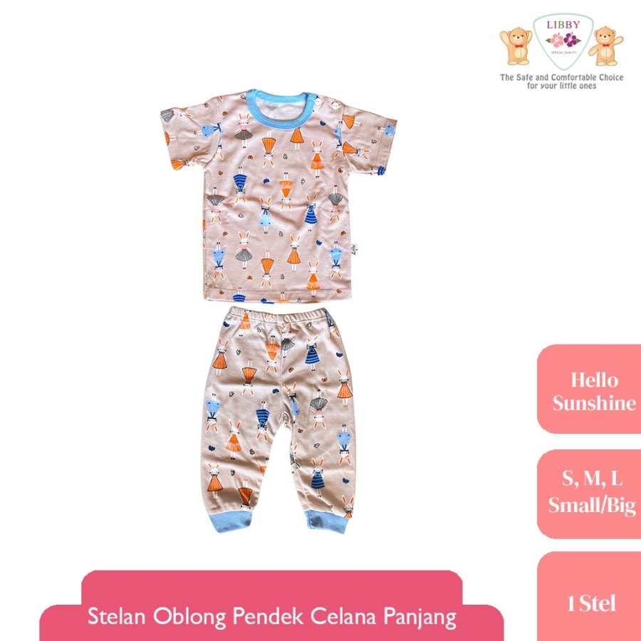 LIBBY SETELAN OBLONG PENDEK CELANA PANJANG MOTIF HELLO SUNSHINE