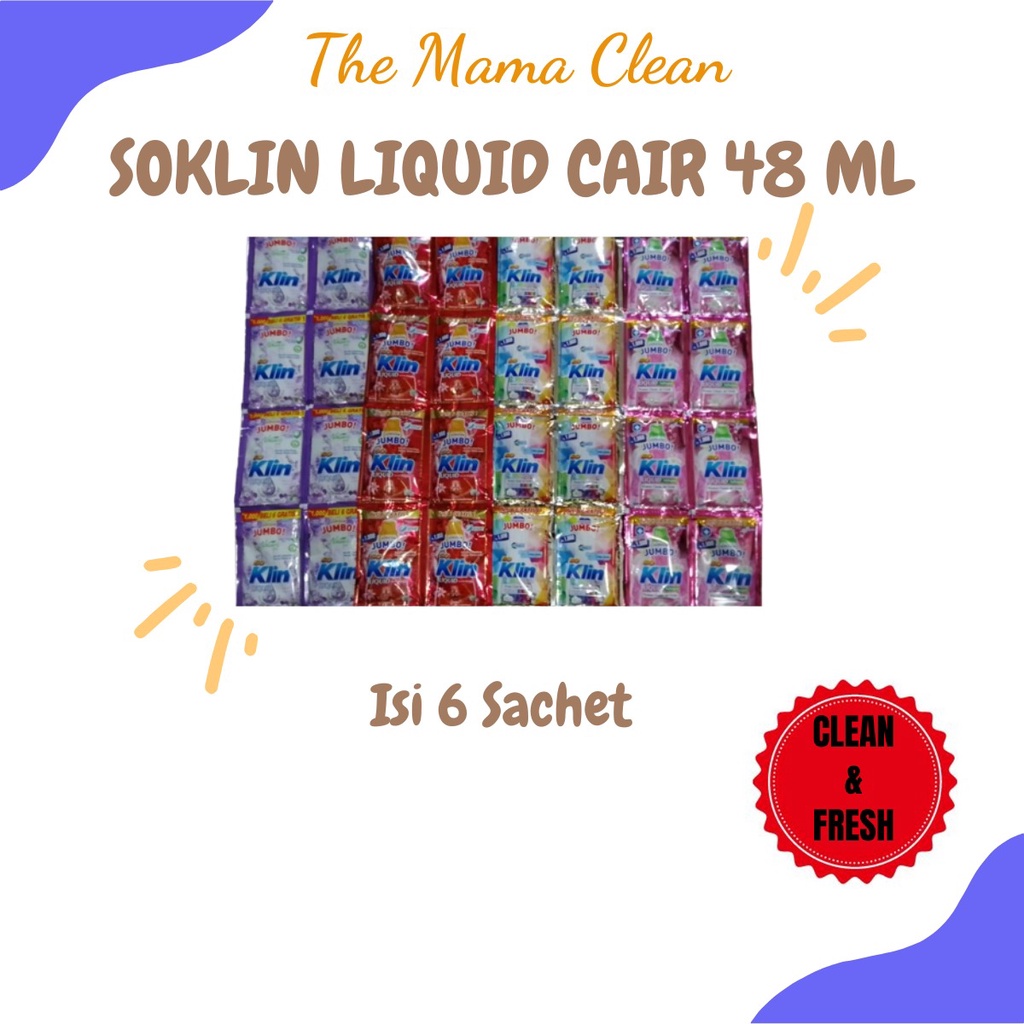 SOKLIN LIQUID CAIR 1 RENCENG ISI 6 PCS