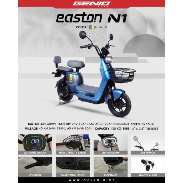 Sepeda Listrik GENIO Easton N1 Electric Bike