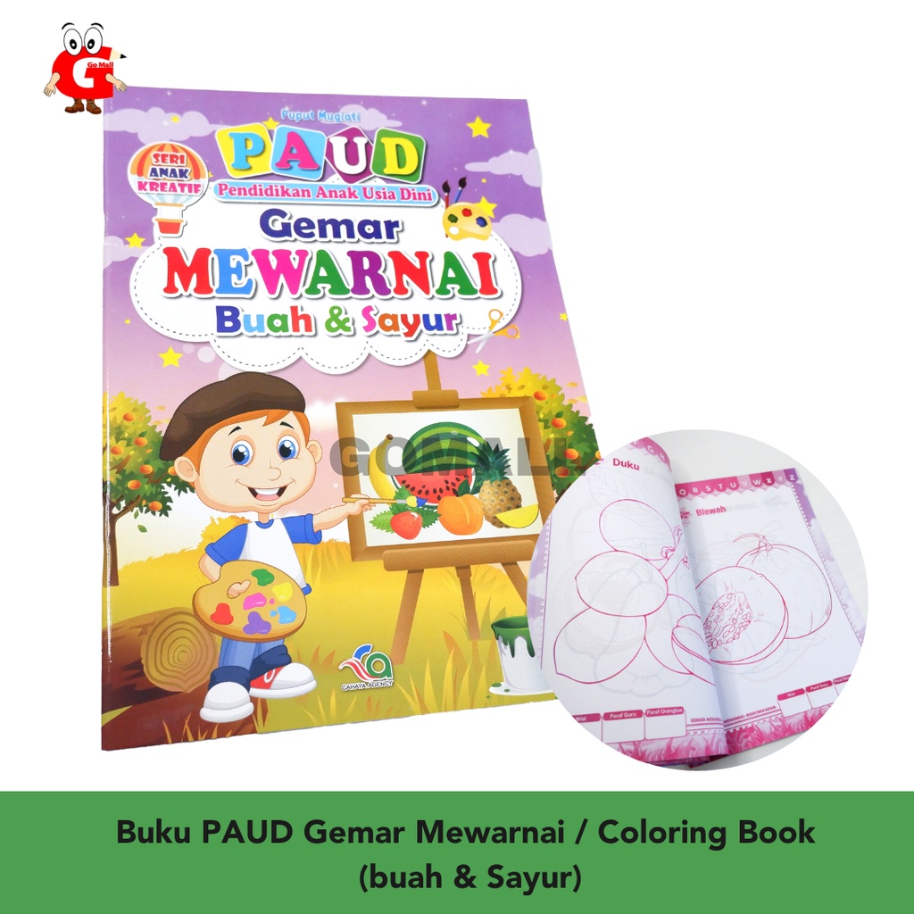 

Buku PAUD Gemar Mewarnai / Coloring Book (Buah & Sayur)