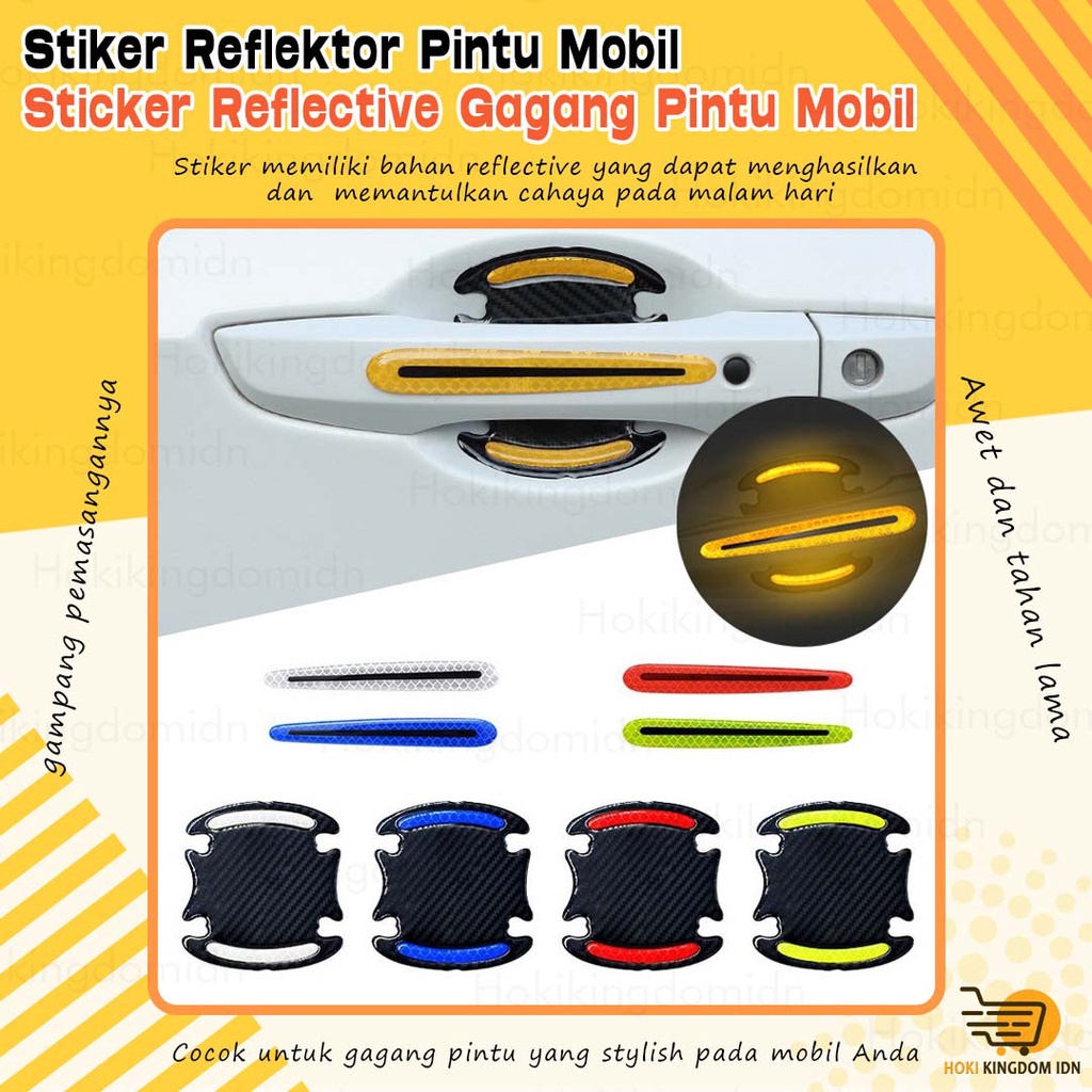 Stiker Reflektor Pintu Mobil Sticker Reflective Gagang Pintu Mobil