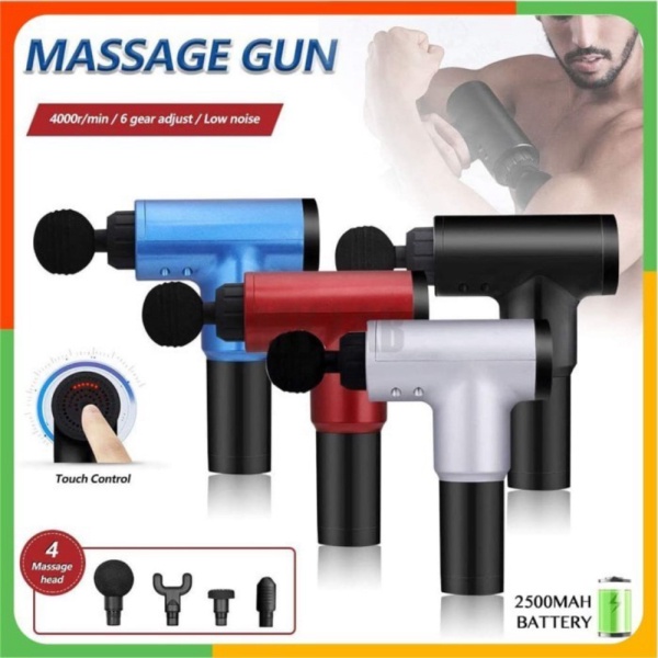 Jual Alat Pijat Getar Elektrik Portable Wireless Muscle Fascial Massage Gun - Hitam Murah