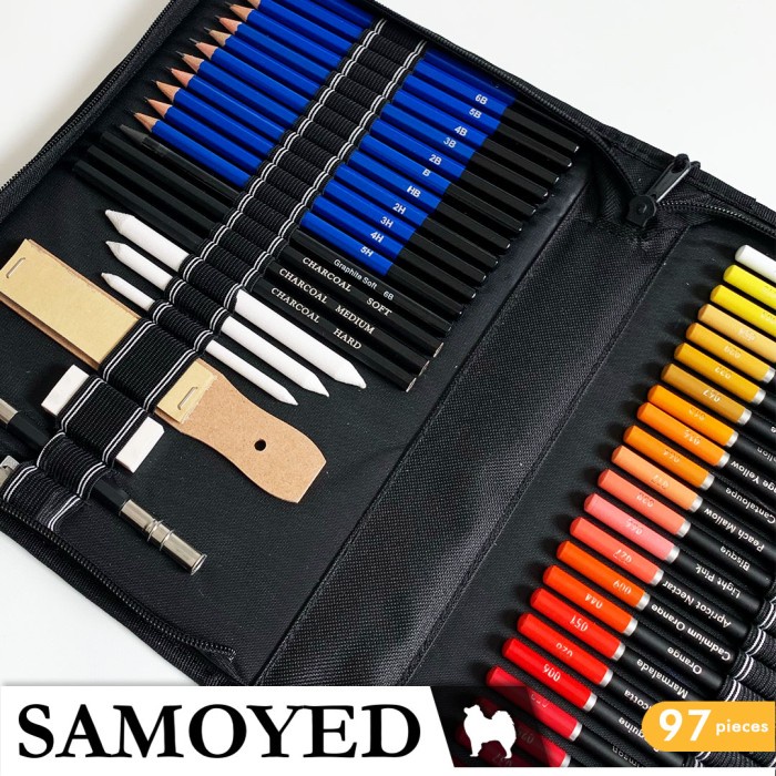 

Peralatan Gambar Sketsa / Drawing Sketching Colouring Set Samoyed P97 [Populer]