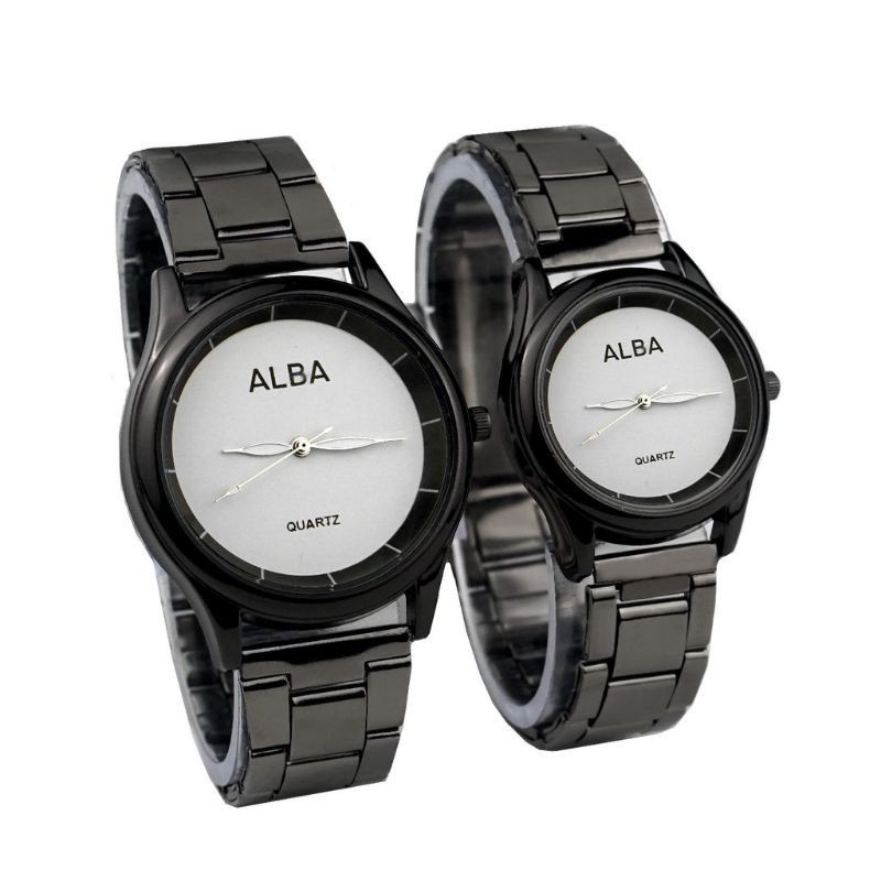 ✅ Jam Tangan Couple Wanita Analog Fashion Casual Pria Wanita Strap Stainless Steel Quartz Watch C103