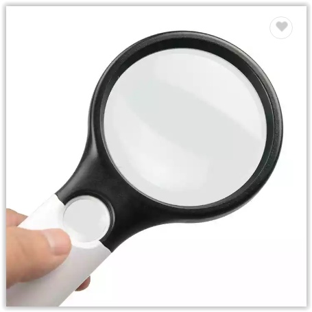 2in1 Pembesar Dengan Lampu 3 LED Membaca Magnifying Glass Kaca