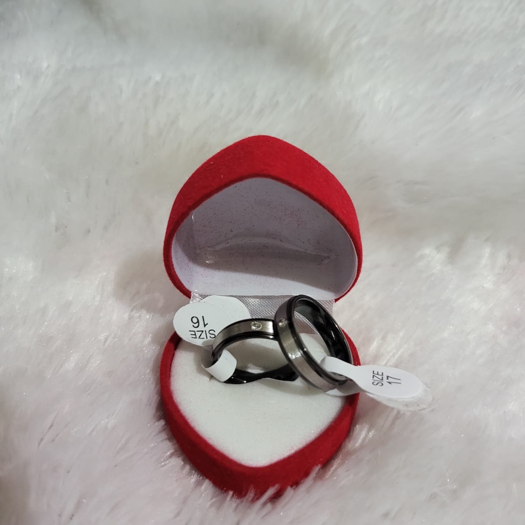 Cincin Mata Emas Anti Karat Cincin Mata Belah CC653/5 Dapat 2 dan box Tunangan Nikah Titanium Stainless Steel Cincin Pria Cincin Wanita Cincin Couple Anti luntur 24 karat