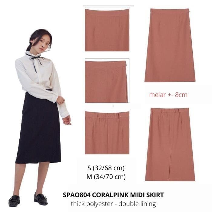 Rok Wanita Murah Spao804 Coralpink Midi Skirt