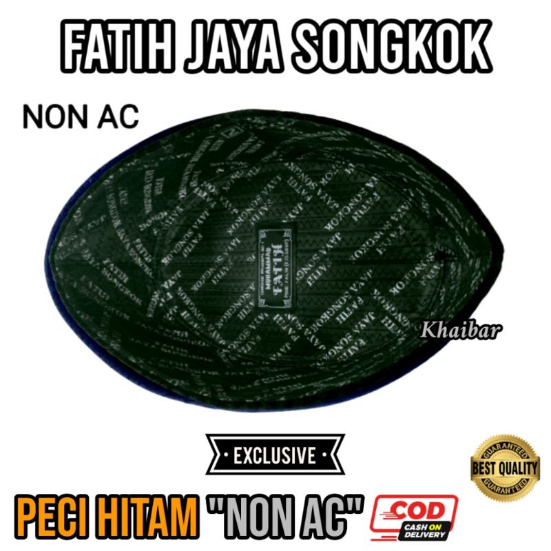 FATIH JAYA SONGKOK PECI HITAM NON AC BELUDRU FALCON SUPER PECI HITAM NASIONAL KOPYAH HITAM DEWASA PECI HITAM