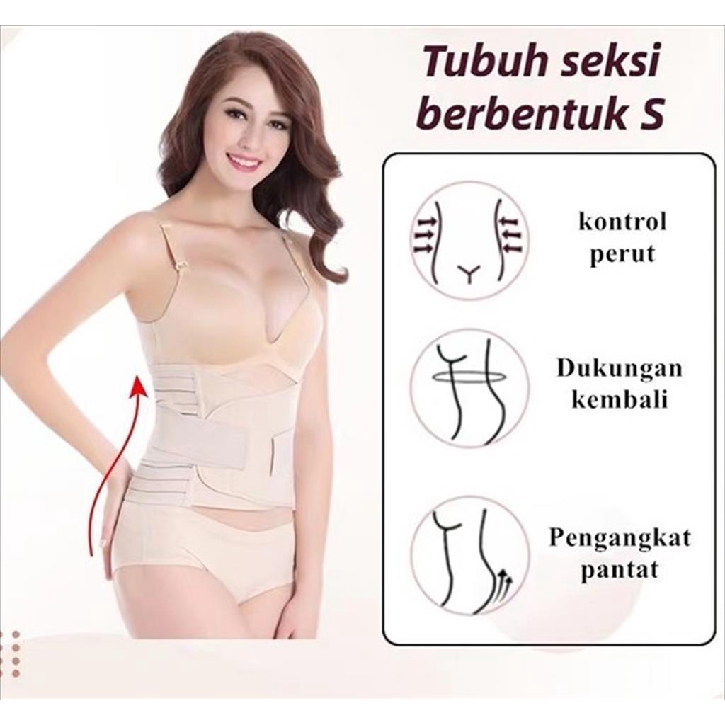 OTS 888. Korset Pelangsing Setelah melahirkan Stagen Pengecil Perut Double Perekat