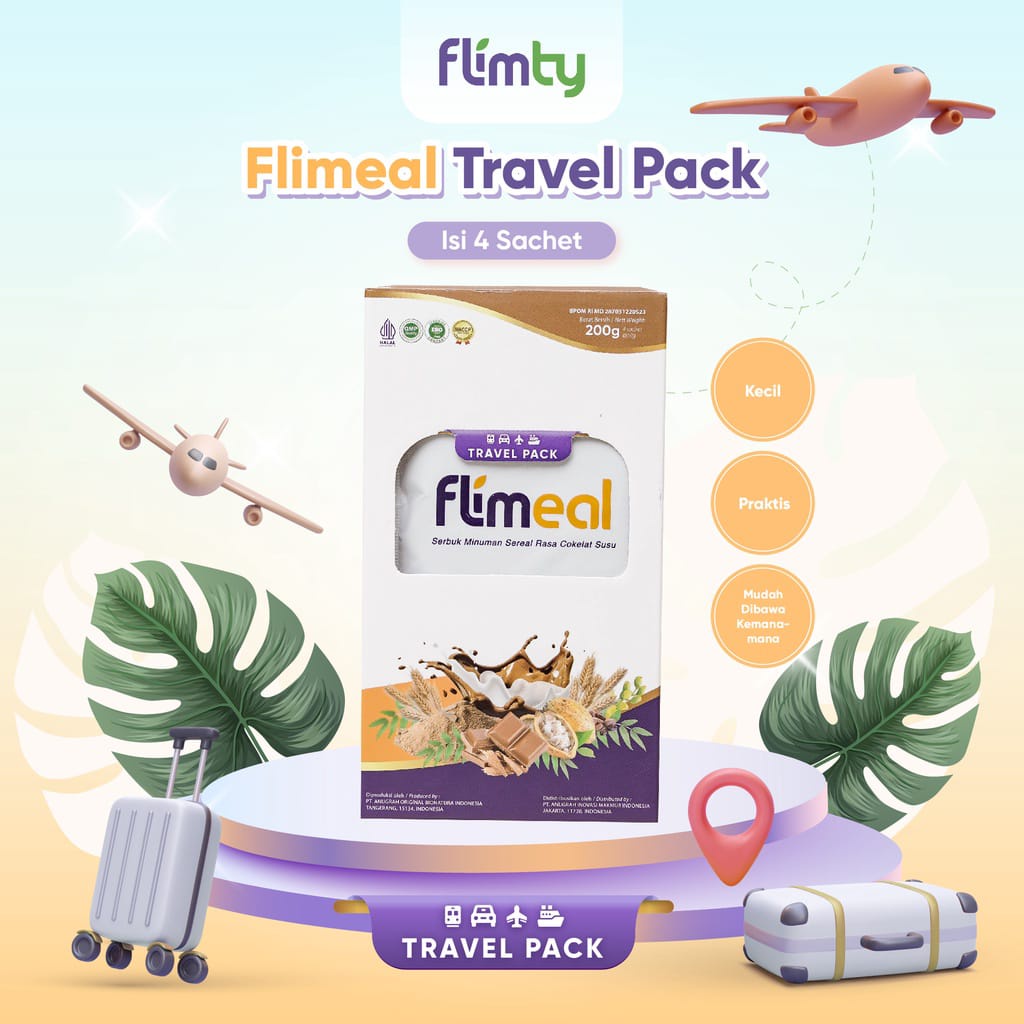

Flimeal Meal Replacement Travel Pack rasa Coklat Susu (isi 4 saset)