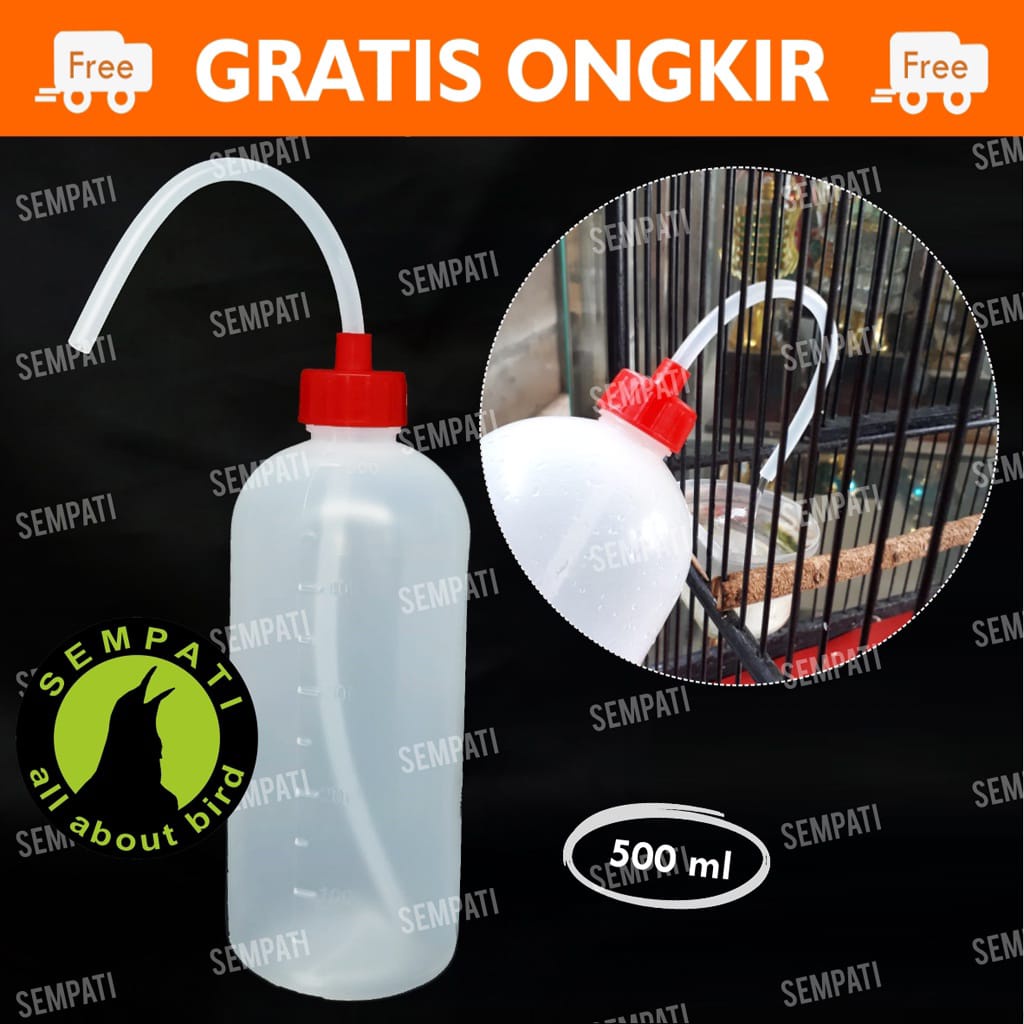 BOTOL SELANG PLASTIK WADAH AIR MINUM BURUNG 500 ML &amp; 1 LITER