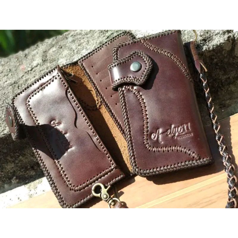 DOMPET KULIT PANJANG DOMPET KULIT PRIA 100% ORIGINAL KULIT ASLI GARUT VARIASI SULAM HANDMADE