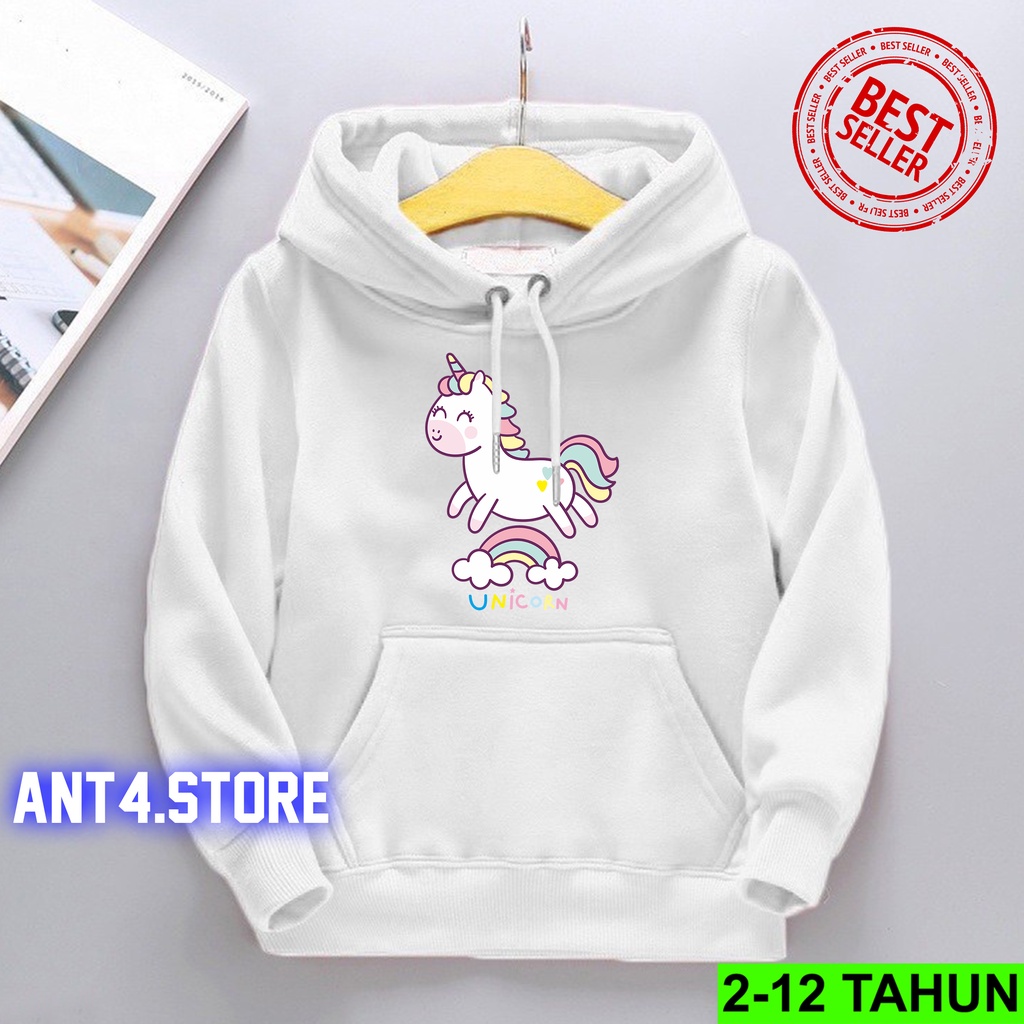 Sweater Hoodie Anak Perempuan Usia 2 - 12 Tahun Jaket Anak Cewek Unicorn