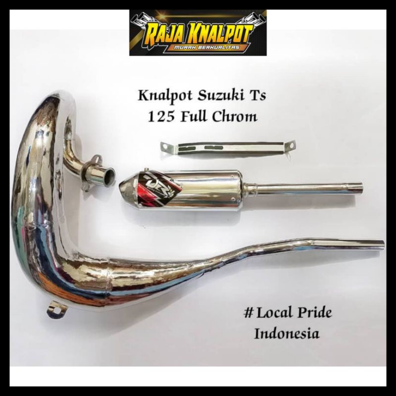 KNALPOT SUZUKI TS 125 FULL CHROM ORIGINAL DRY RACING EXHAUST