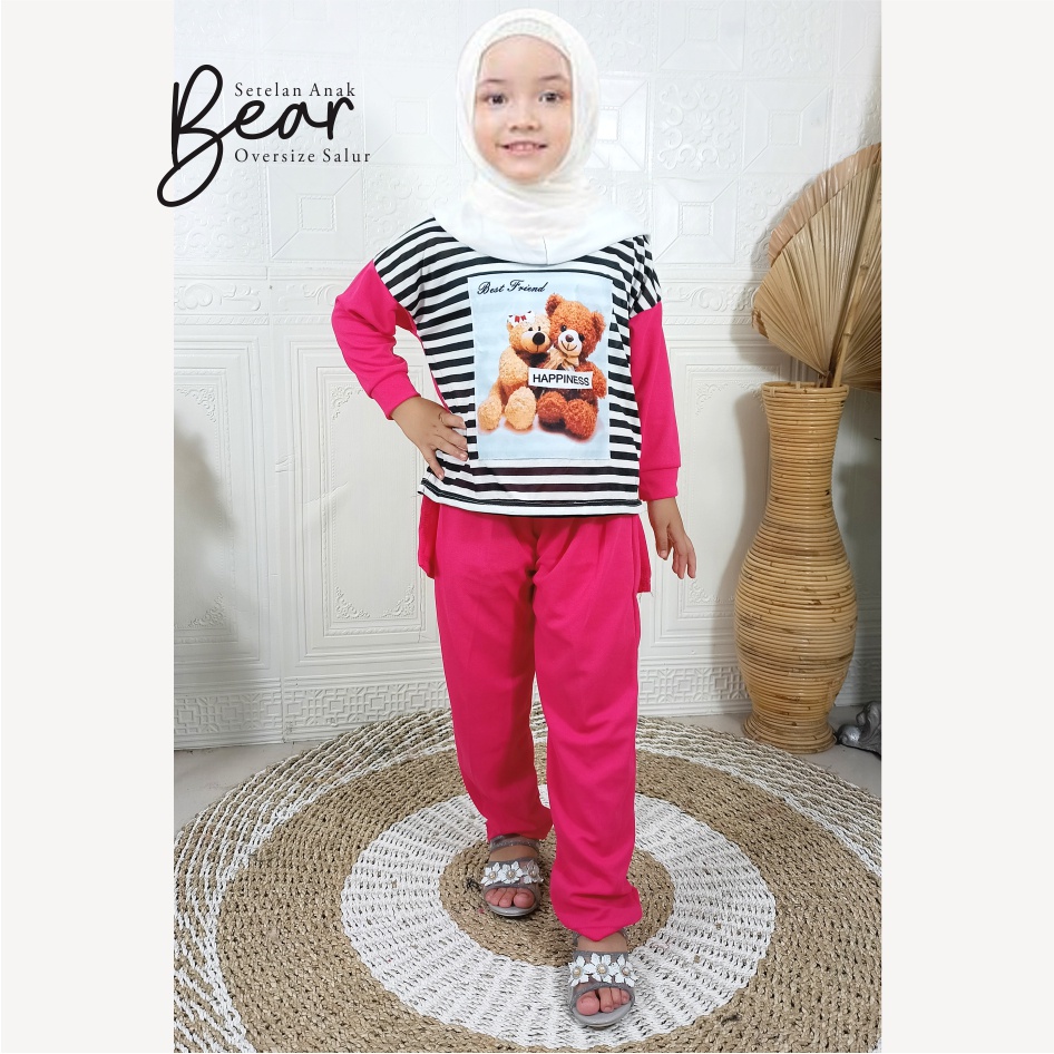 Setelan Anak Perempuan Bear Oversize Salur CKids