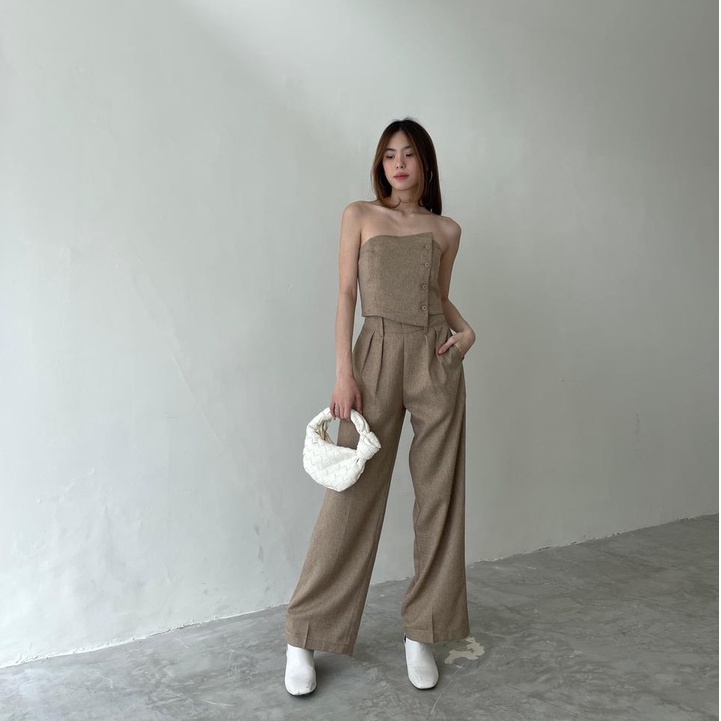 Ghea HW Culotte —— Ocha Wear | Celana Panjang Cargo Kulot Wanita | High Waist Cullote Pants