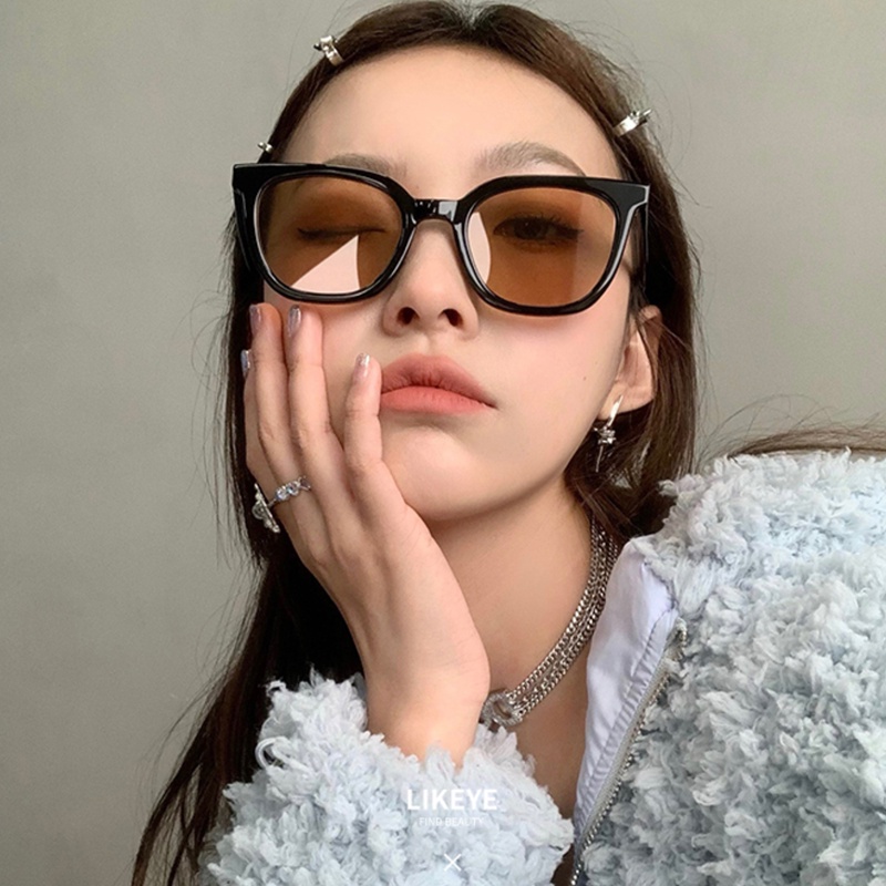 Papaozhu Chic Tomy Hitam Square Frame Sunglasses Untuk Pria Wanita Oversized Driving Eyeglasses Male Shades Aesthetic Glasses Sunnies Eyewear