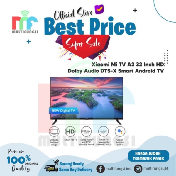 Xiaomi Mi TV A2 43 Inch 4K UHD HDR10 Dolby Vision Smart Android TV - MI TV A2 32 HD TANPA KAYU Promo