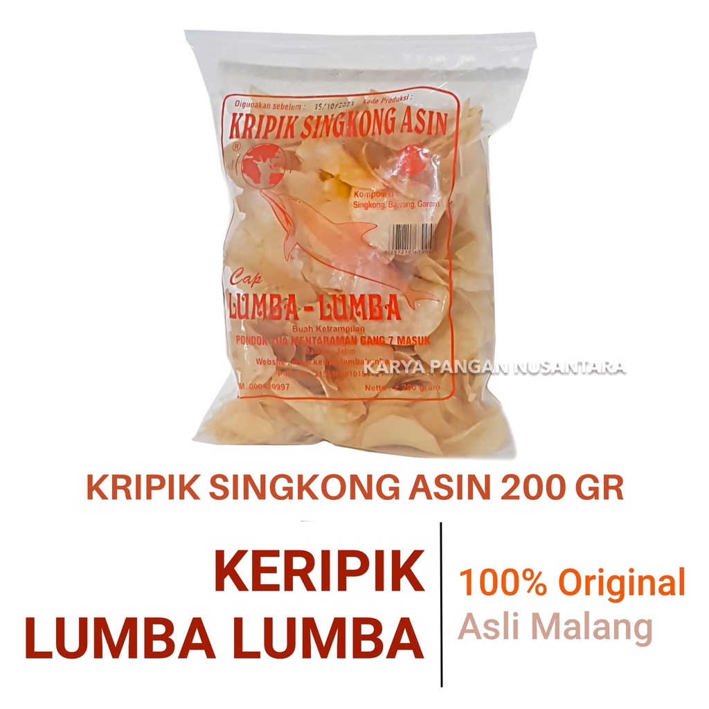 

KRIPIK SINGKONG LUMBA LUMBA ORIGINAL / KERIPIK SINGKONG ASIN 200 GR