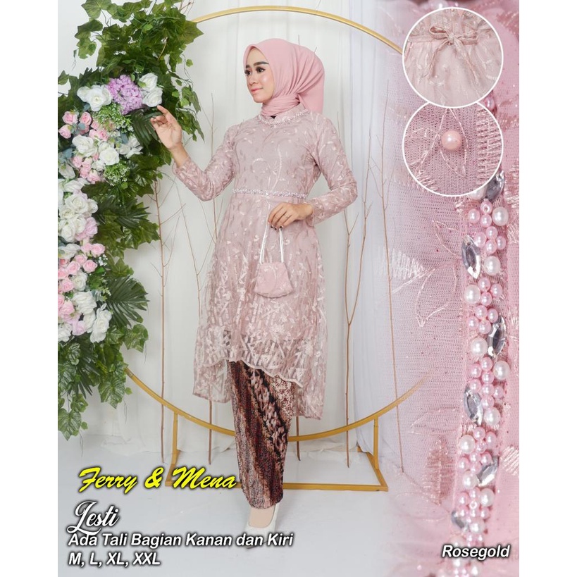 Permata Olshop / Kebaya Tunik Lesty Tulle Bordir Payet Mewah / Kebaya Modern Wisuda / Kebaya Kondangan / Kebaya Wisuda / Kebaya Lamaran