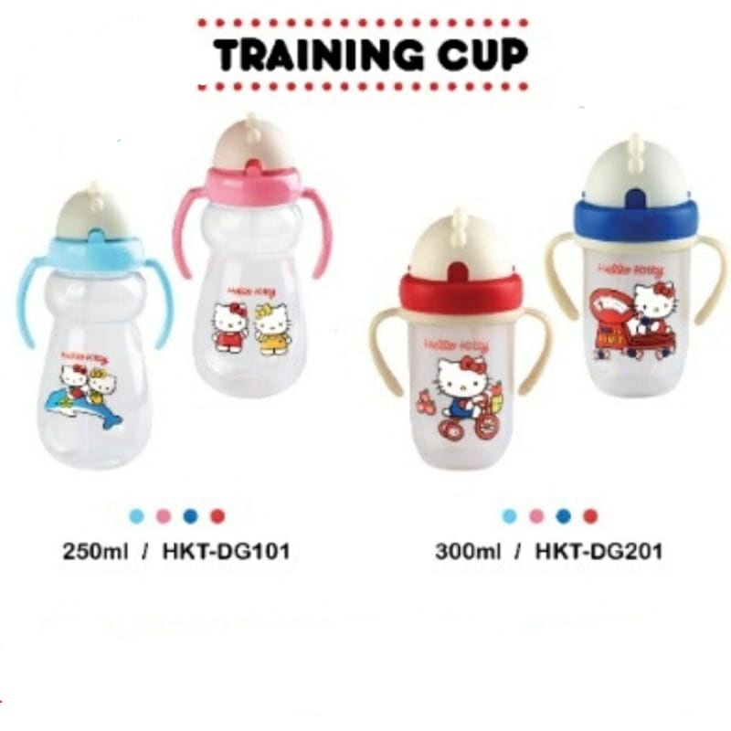 Lusty Bunny Training Cup HelloKitty With Straw / Botol Sedotan Hello Kitty BPA Free HKT DG101- DG201 / Botol Sedotam Anak (HKT-DG101 HKT-DG201) / Gelas Minum Anak