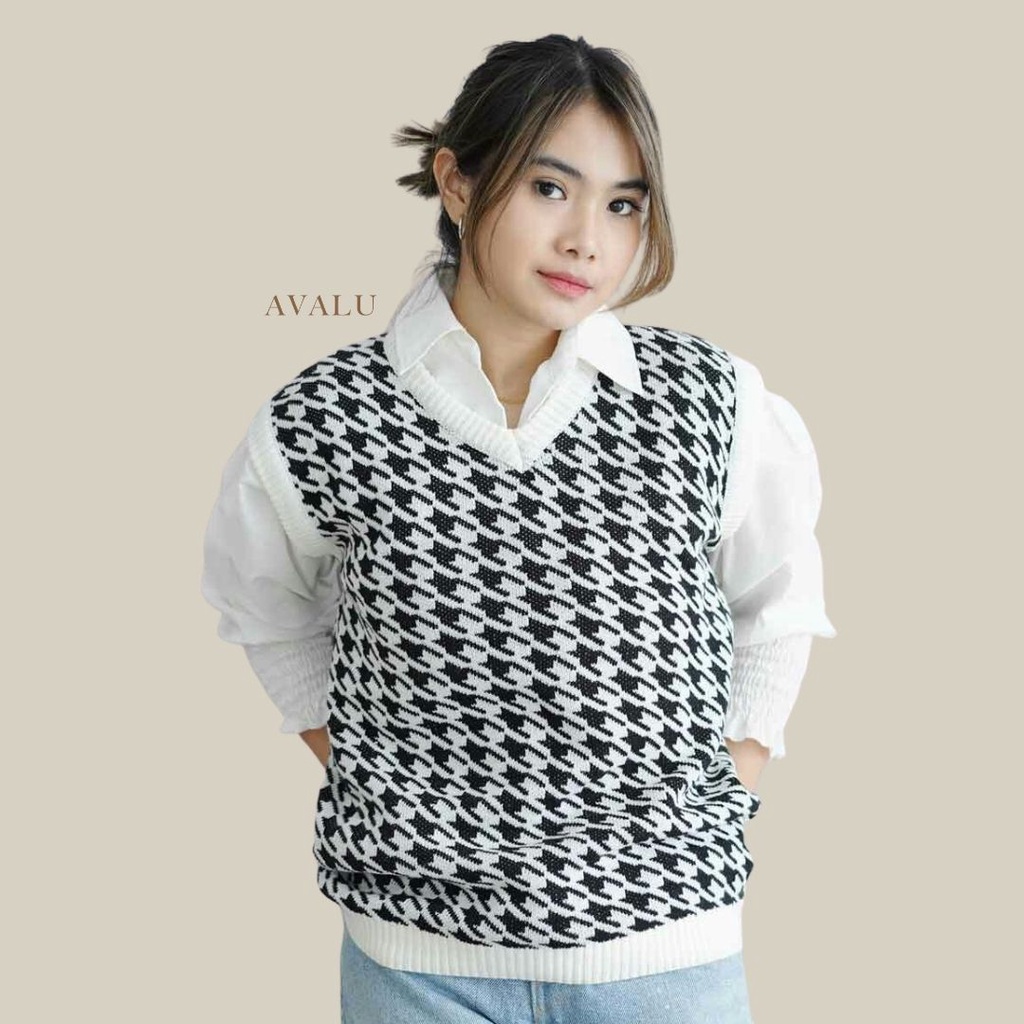 BEST SELLER!!! JENNIE VEST KNIT / ROMPI RAJUT / KOREAN STYLE RAJUT / ATASAN WANITA / ROMPI