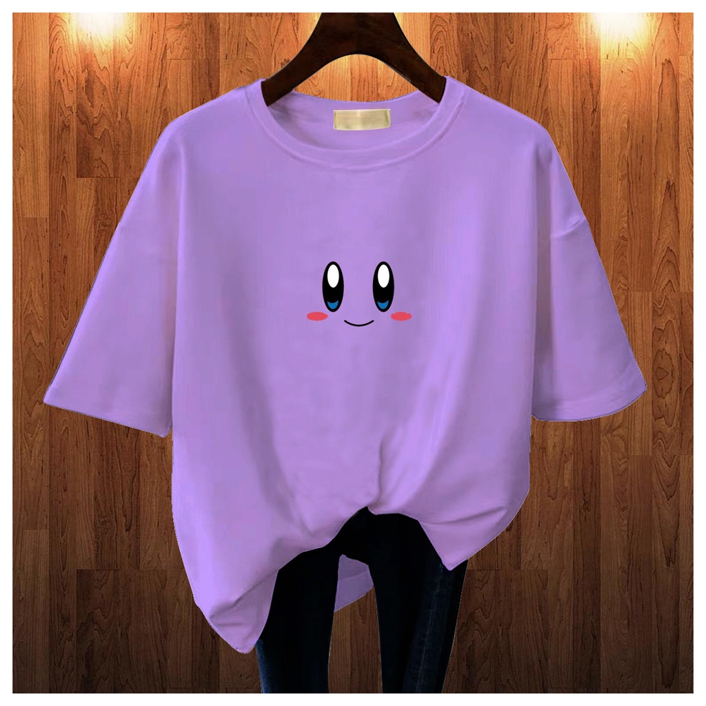 CALVIERO SHOP - BAJU KAOS ATASAN WANITA PRINT KIRBY FACE GALAXY PRINT