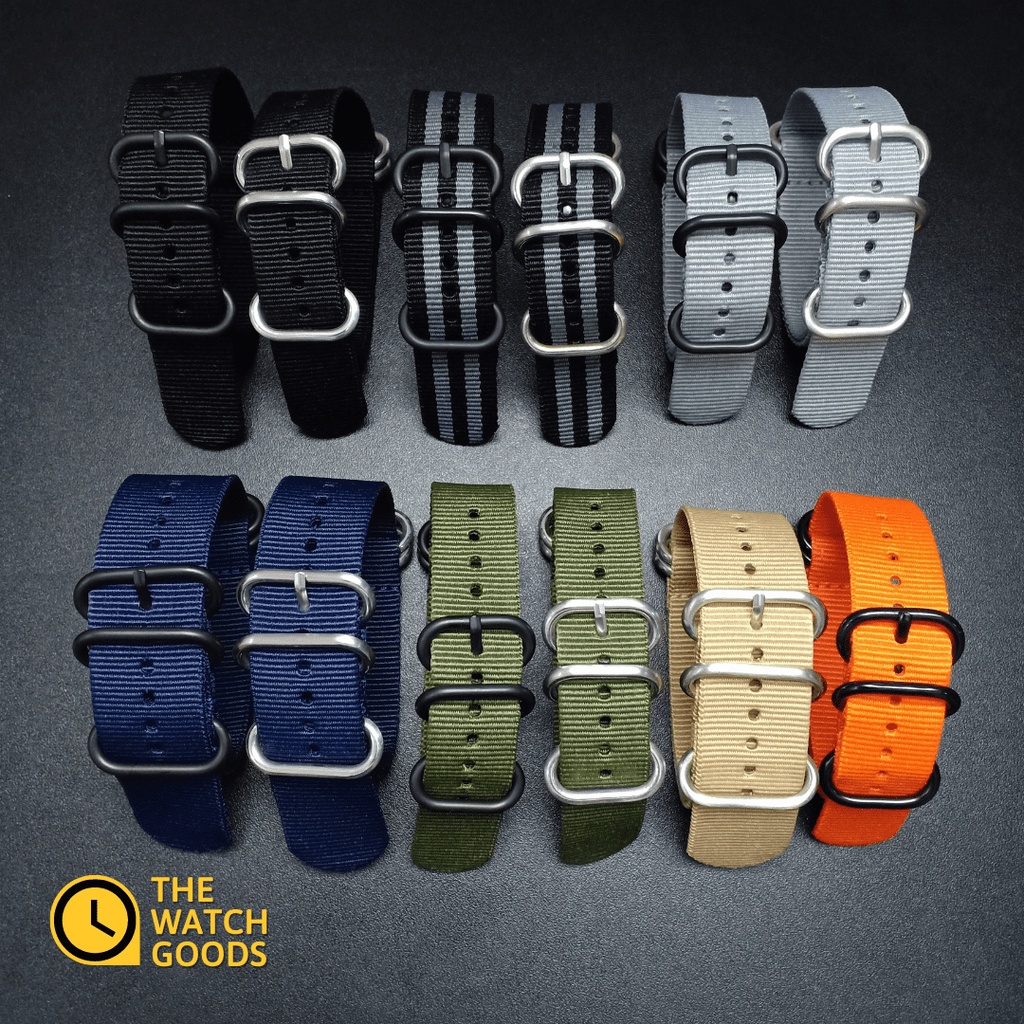[PREMIUM QUALITY] Nato Strap Watch 20mm 22mm 24mm | Tali Jam Tangan Kanvas Nilon Zulu | Military Army Style Strap