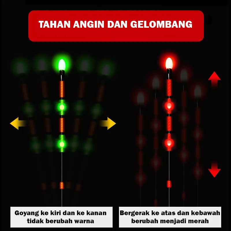Pelampung Pancing LED Anti Badai Berubah Warna