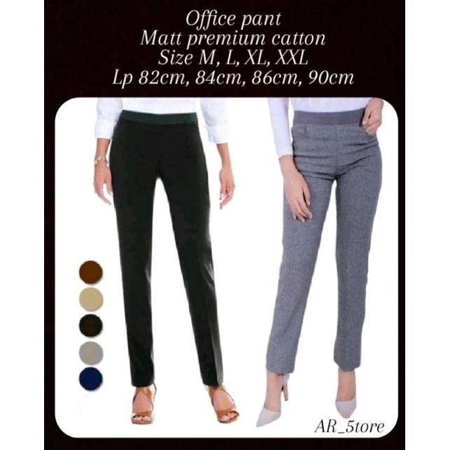 WORK PANTS CELANA KANTOR  CELANA KERJA WANITA PINGGANG KARET KAIN WOOL IMPORT