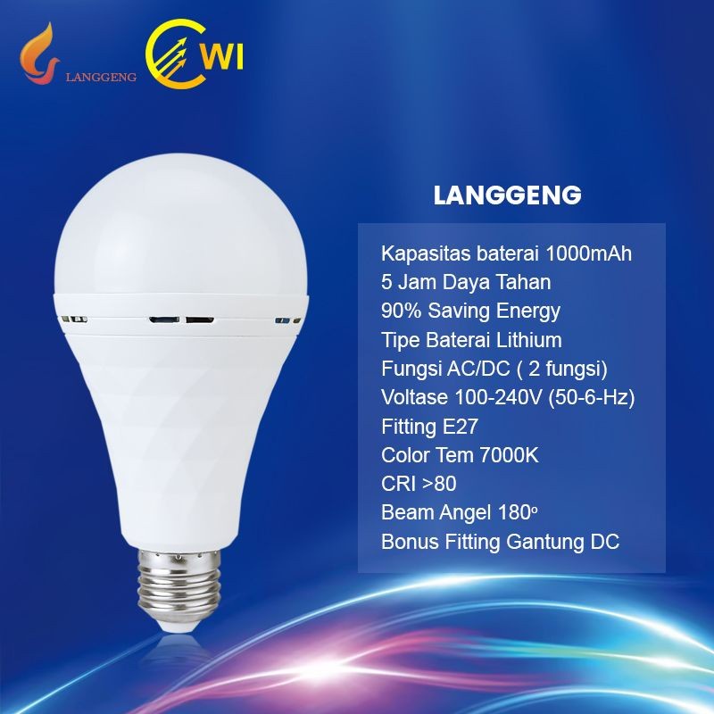 Lampu Emergency LED 10 Watt Langgeng / Magic Lamp 10W Langgeng