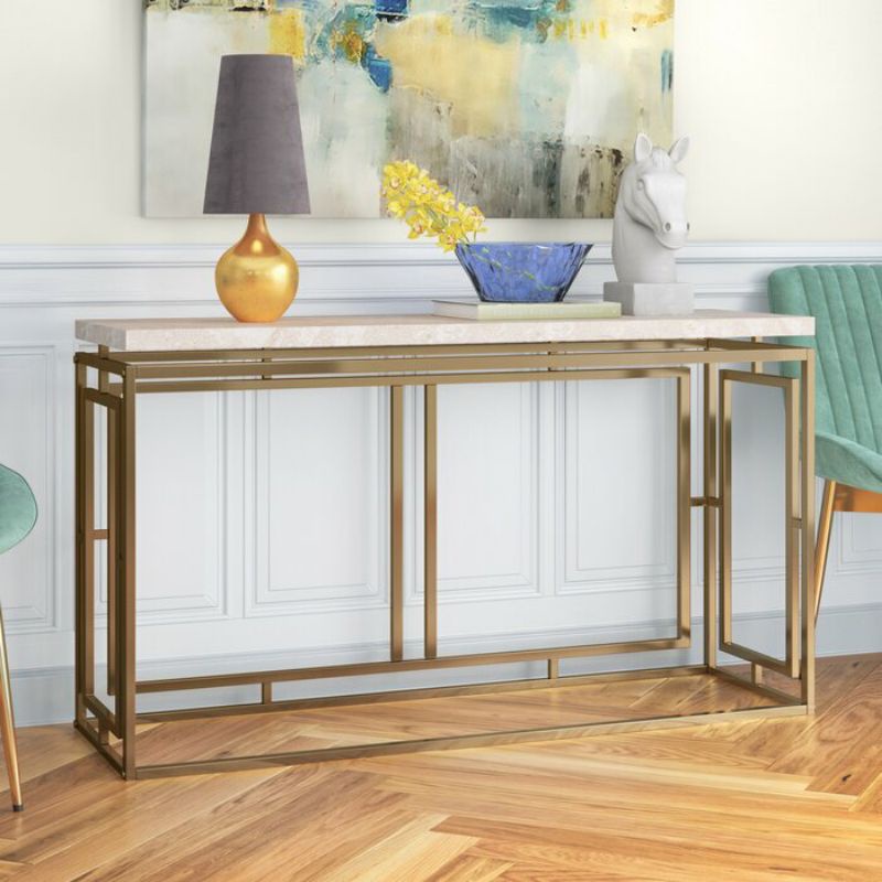 Meja Marmer Meja Konsol - Marmer Cream