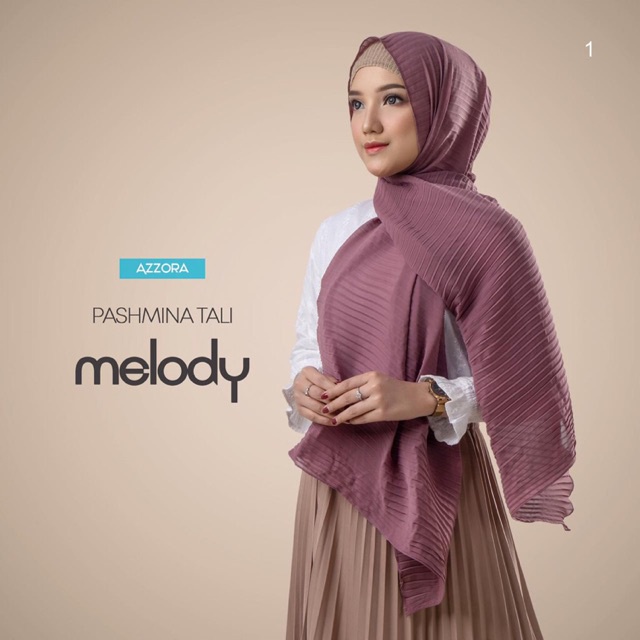 Jilbab Pashmina Tali Plisket Ceruti Melody Ori Azzora BY ATHIRTEXTILE