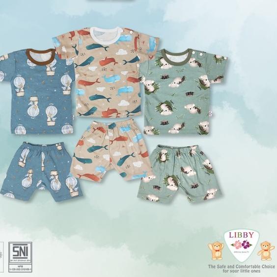Promo LIBBY 3 Pasang Setelan Pendek NB, 3-6,S,M,L, 2L,XL, XXL Original - Tale Of Prairie, 3 Stel L O