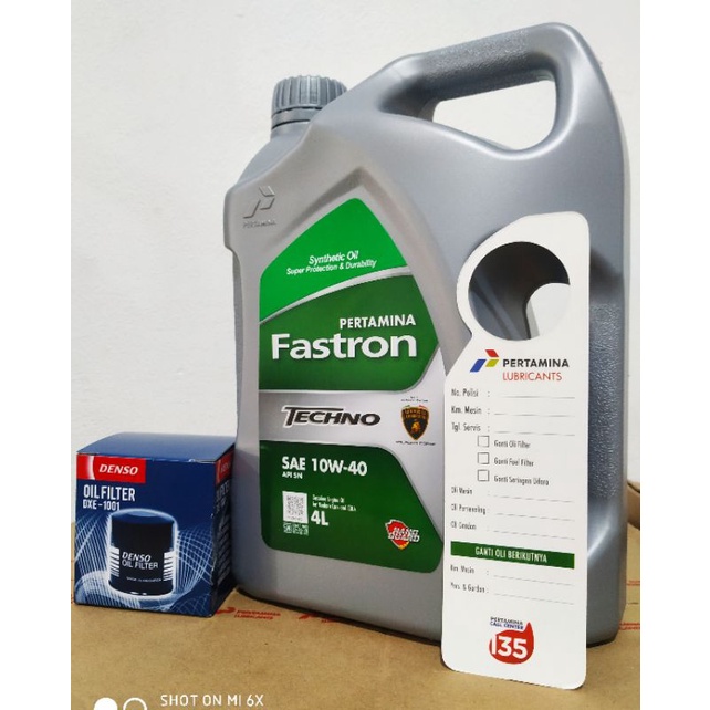 PAKET OLI FASTRON TECHNO HIJAU 10W-40 GALON 4L + FILTER OLI AVANZA XENIA AYLA CALYA SIAGRA RUSH