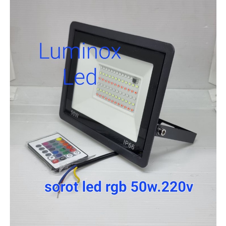 lampu tembak rgb 50w 50watt / sorot rgb 50 watt flood light rgb 50w smd 220volt