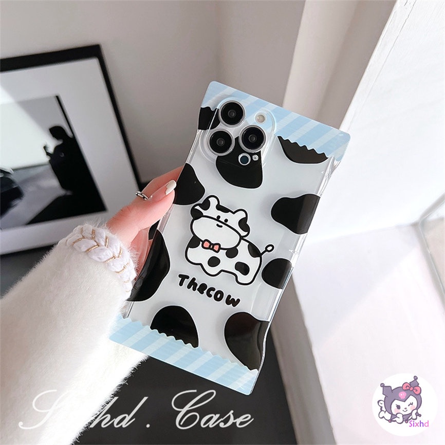 Compatible For iPhone 14 13 12 11 Pro Max SE2020 X Xr Xs Max 8 7 Plus Cute Black White Cow Pattern Phone Case Soft Shockproof Silicon Tpu Protective Cover